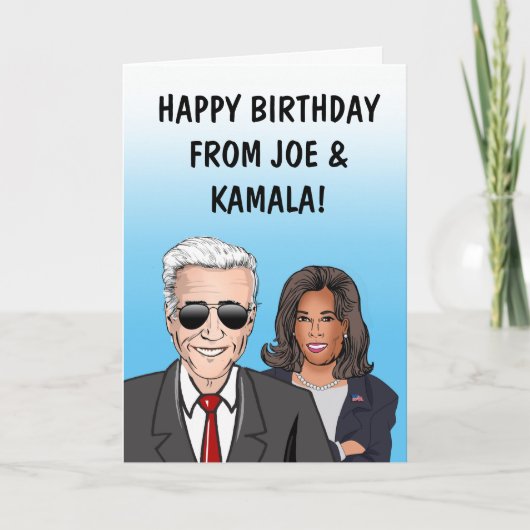 Gelukkige Verjaardag van Joe & Kamala Kaart (Voorkant)