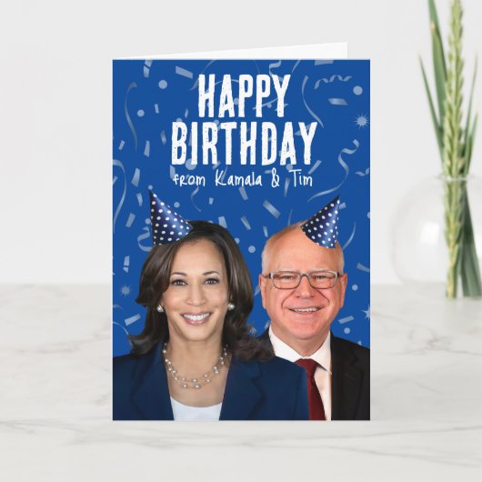 Gelukkige verjaardag van Kamala en Tim Kaart (Voorkant)