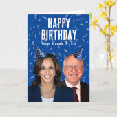 Gelukkige verjaardag van Kamala en Tim Kaart (Gele Bloem)