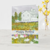 Gelukkige verjaardag van makelaar boerderij kaart (Gele Bloem)