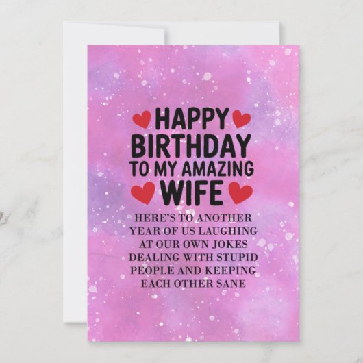 Gelukkige verjaardag van mijn geweldige vrouw kaar (Voorkant)