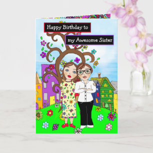 Gelukkige verjaardag van mijn Geweldige zuster Kaart