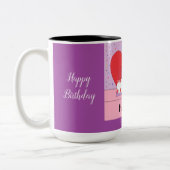 Gelukkige verjaardag, van mijn hart tot jullie: tweekleurige koffiemok (Links)
