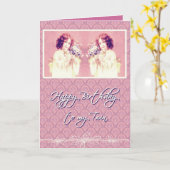 Gelukkige verjaardag van mijn tweelingzus kaart (Gele Bloem)