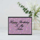 Gelukkige verjaardag van mijn zus briefkaart (Staand voorkant)