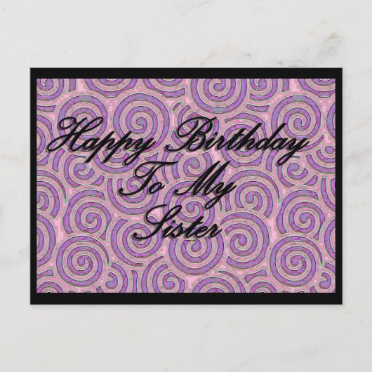 Gelukkige verjaardag van mijn zus briefkaart (Voorkant)