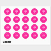 Gelukkige Verjaardag van naam Hot Pink Polka Dot Ronde Sticker (Vel)