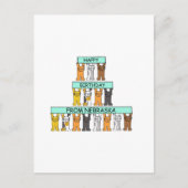 Gelukkige verjaardag van Nebraska Cartoon Cats Briefkaart (Voorkant)