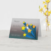 Gelukkige verjaardag van ons allemaal kaart (Gele Bloem)