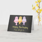 Gelukkige verjaardag van ons allemaal kaart (Gele Bloem)