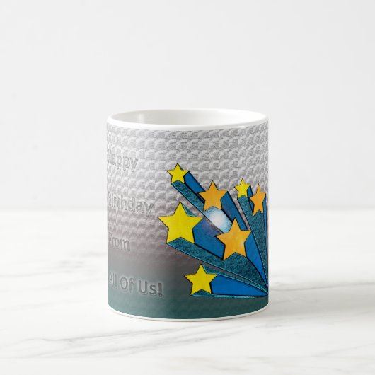 Gelukkige verjaardag van ons allemaal koffiemok (Center)