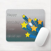 Gelukkige verjaardag van ons allemaal sterren muismat (Met muis)