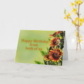 Gelukkige verjaardag van ons beiden, Zonnebloemen Kaart (Gele Bloem)