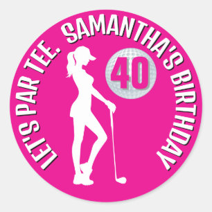 Gelukkige verjaardag van onze favoriete dame golfe ronde sticker