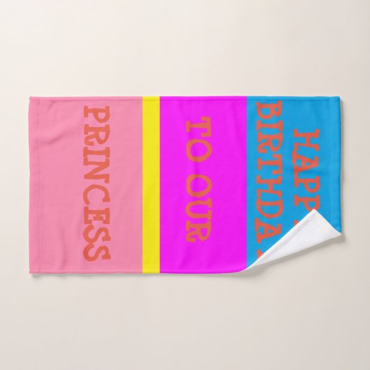 Gelukkige verjaardag van onze prinses blauwe roze  handdoek (Handdoek)