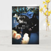 Gelukkige Verjaardag van Speelse Kat Kaart (Gele Bloem)