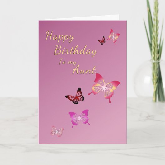 Gelukkige verjaardag van tante kaart (Voorkant)