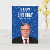 Gelukkige verjaardag van Tim Walz Kaart (Gele Bloem)