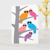 Gelukkige Verjaardag van Uil van ons voor Kaart (Gele Bloem)