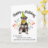 Gelukkige Verjaardag van Uw Vriend Schnauzer Kaart (Gele Bloem)