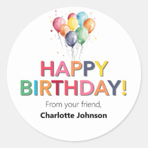 Gelukkige Verjaardag van uw Vriend Stickers gunste