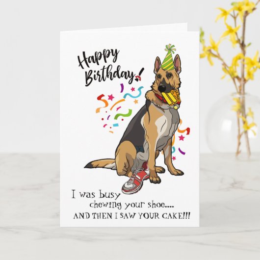 Gelukkige Verjaardag van Uw Vriend van de Hond van Kaart (Gele Bloem)