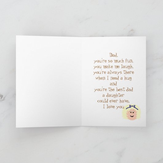 Gelukkige verjaardag van vader van dochter kaart (Binnen)