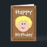 Gelukkige verjaardag van vader van dochter kaart<br><div class="desc">een leuke whimsy kaart voor een dochter om haar vader te geven op zijn verjaardag of je eigen gelegenheid te maken . Verander de achtergrondkleur en de woorden op voor en binnen in creëer een kaart voor om het even welke gelegenheid. Ik heb een andere combinatie van haarkleuren nodig, zodat...</div>