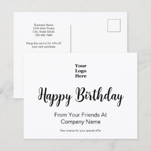 Gelukkige Verjaardag Van Zakelijk Logo Speciale Aa Briefkaart