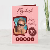 Gelukkige verjaardag vandaag 30 jaar voeg foto Bou Kaart (Voorkant)