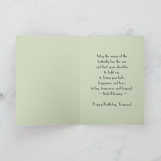 Gelukkige Verjaardag Vanessa Monarch Butterfly Kaart (Binnen)