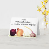 Gelukkige Verjaardag Veganistische Groenten Kaart (Gele Bloem)