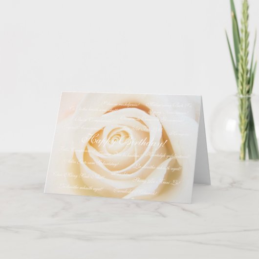 Gelukkige Verjaardag - vele talen Kaart (Voorkant)