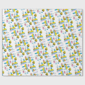 Gelukkige Verjaardag Verpakkende Document Vrachtwa Cadeaupapier (Vlak)