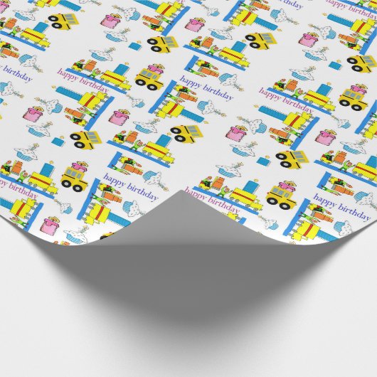 Gelukkige Verjaardag Verpakkende Document Vrachtwa Cadeaupapier (Hoek)