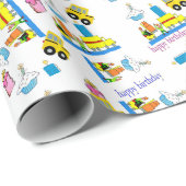 Gelukkige Verjaardag Verpakkende Document Vrachtwa Cadeaupapier (Rol Hoek)