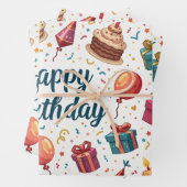 Gelukkige Verjaardag Verpakking Papieren Bladen Me Inpakpapier Vel (In situ)