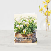 Gelukkige Verjaardag Vers Gekozen Calla Lelies Kaart (Gele Bloem)