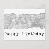 gelukkige verjaardag ( verscheurd papier ) briefkaart (Voorkant)