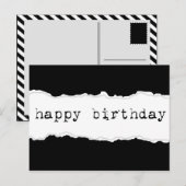 gelukkige verjaardag ( verscheurd papier ) briefkaart (Voorkant / Achterkant)