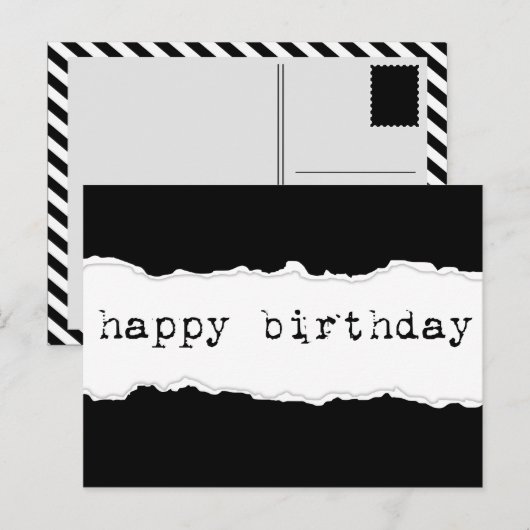 gelukkige verjaardag ( verscheurd papier ) briefkaart (Voorkant / Achterkant)