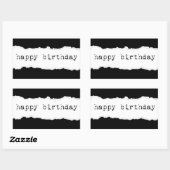 gelukkige verjaardag ( verscheurd papier ) rechthoekige sticker (Vel)