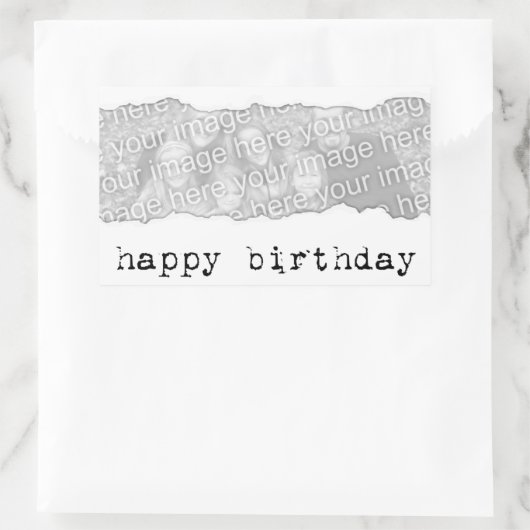 gelukkige verjaardag ( verscheurd papier ) rechthoekige sticker (Tas)