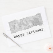 gelukkige verjaardag ( verscheurd papier ) rechthoekige sticker (Envelop)