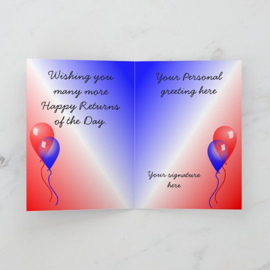 Gelukkige Verjaardag Verticale Kaart Sjabloon (Binnen)