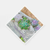 Gelukkige verjaardag vetplanten op drijfhout servet (Hoek)