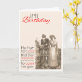 Gelukkige verjaardag, Victoriaans Humor, Innuendo  Kaart (Gele Bloem)