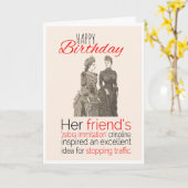 Gelukkige Verjaardag, Victoriaans Humor, Zebra Cro Kaart (Gele Bloem)