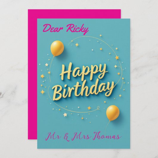 Gelukkige verjaardag! Vier uw speciale dag Kaart (Voorkant / Achterkant)