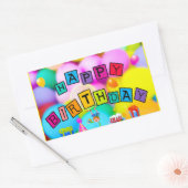 Gelukkige verjaardag vieren rechthoekige sticker (Envelop)